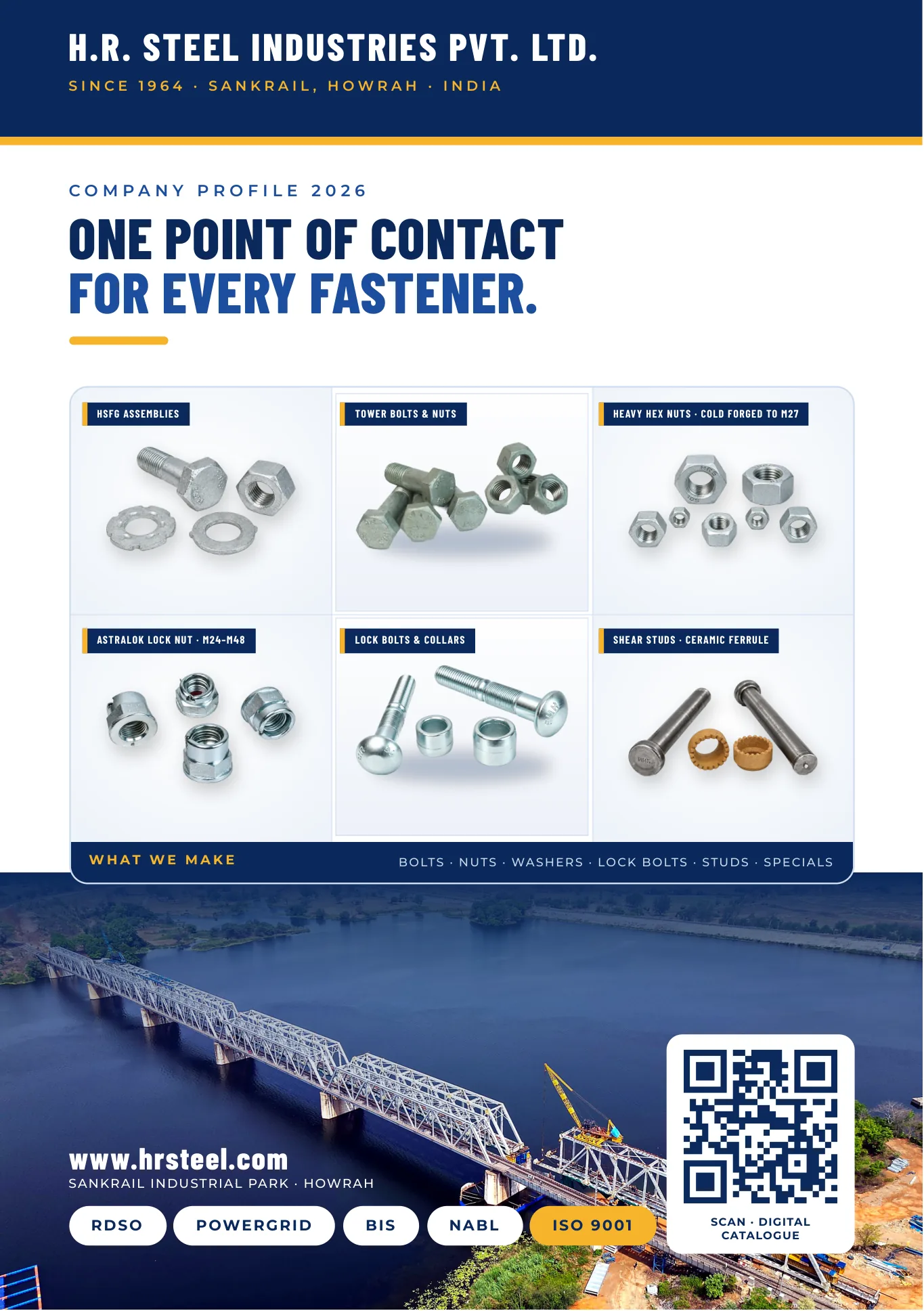 H R Steel company profile 2026, page 1: Cover and company overview